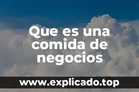 Qué es recomendable para diabéticos de comida 4 Que es una comida de negocios