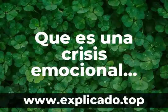 Que es un tesoro emocional y material 5 Que es una crisis emocional significado