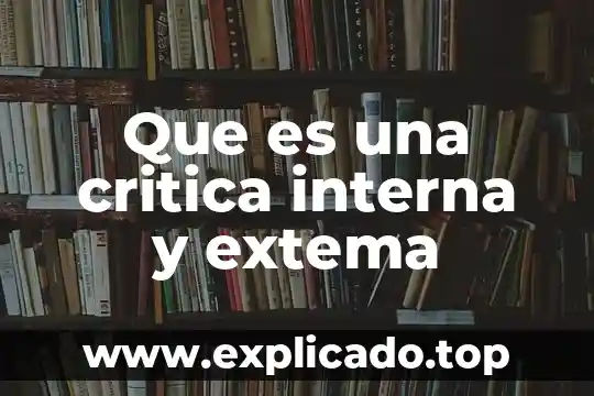 Qué es una interna en hospital 5 Que es una critica interna y extema