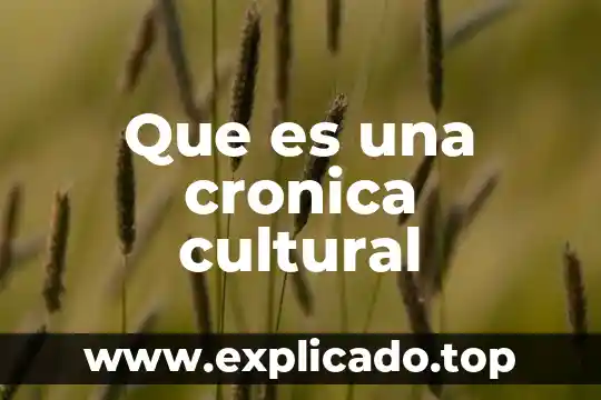 Que es el bloqueo cultural en la creatividad 3 Que es una cronica cultural