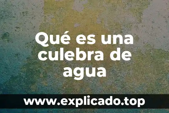 Qué es una culebra de agua
