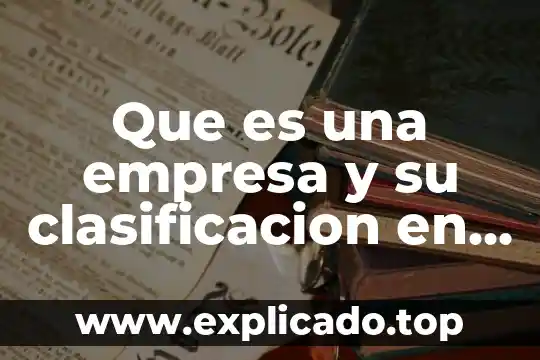 Que es una empresa y su clasificacion en administracion