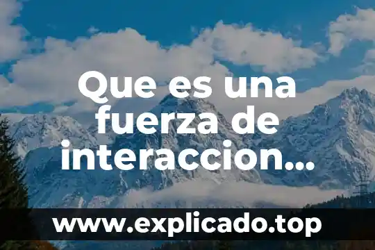 Que es una fuerza de interaccion yahoo