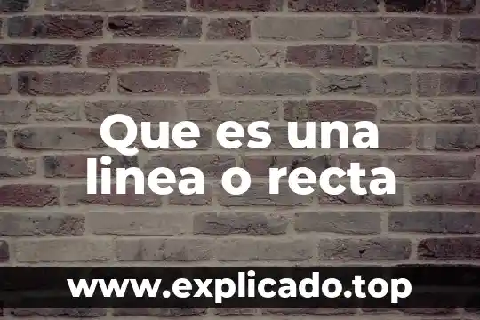 Que es punto de una recta 7 Que es una linea o recta