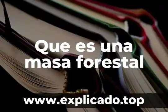 Que es un desarrollo forestal 3 Que es una masa forestal