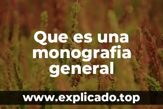 Que es la monografia y sus caracteristicas 3 Que es una monografia general