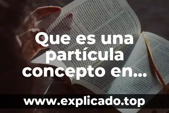 Concepto de que es una particula microscopica 3 Que es una partícula concepto en quimica