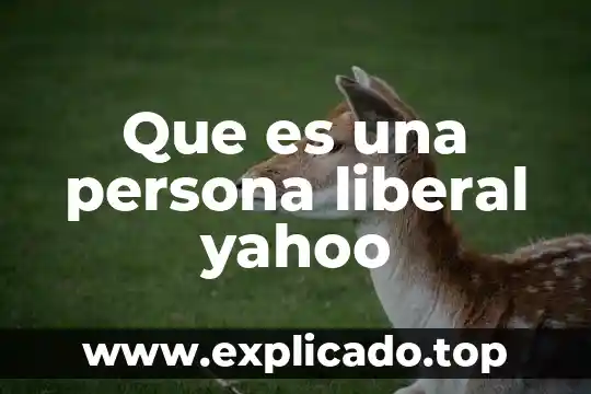 Que es estado liberal de derecho 7 Que es una persona liberal yahoo