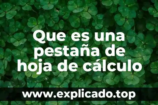 Que es la hoja de calculo calc 5 Que es una pestaña de hoja de cálculo