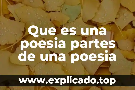 Que es una poesia español latino ejemplos para niños 8 Que es una poesia partes de una poesia