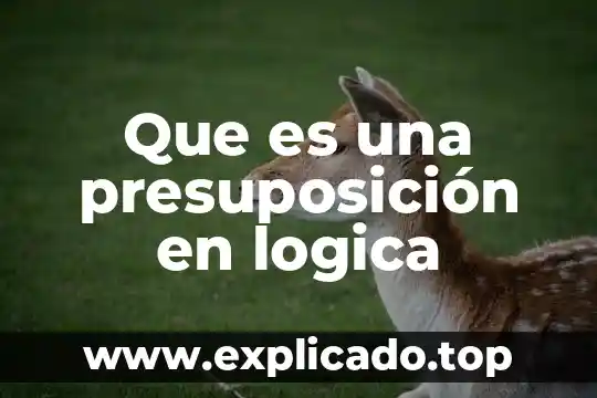 Que es el agua declorada 8 Que es una presuposición en logica