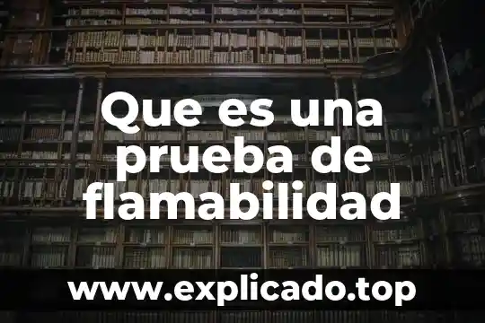 Que es una prueba ets 7 Que es una prueba de flamabilidad