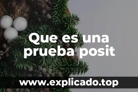 Para que es la prueba bampe 5 Que es una prueba posit