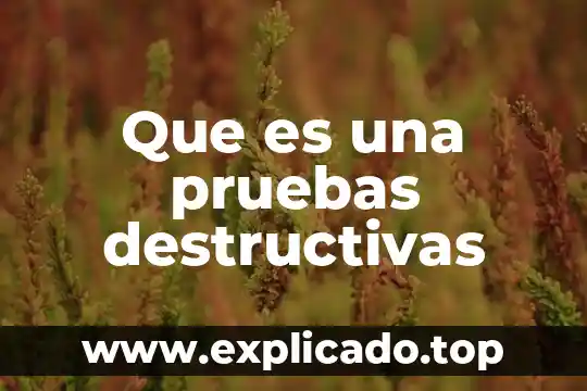 Que es la realizacion de pruebas en un diagnostico automotriz 8 Que es una pruebas destructivas