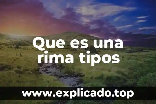 Que es una rima tipos