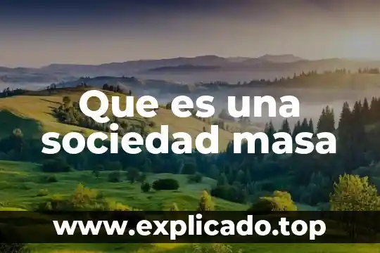 Que es la sociedad tredisional de trabajo villa frontera 6 Que es una sociedad masa