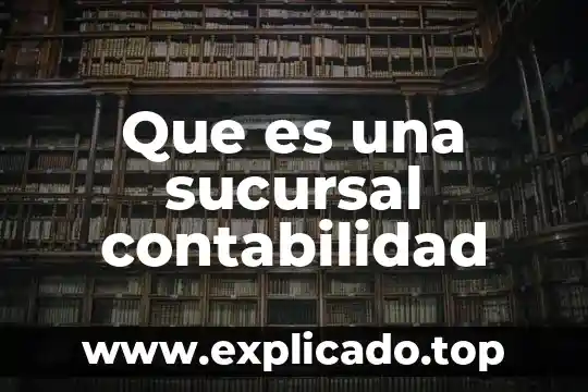 Que es una sucursal contabilidad