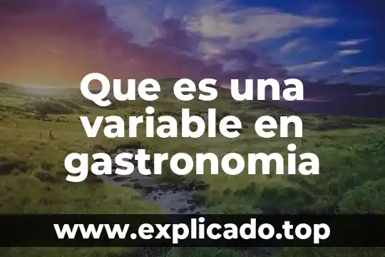 Técnico en gastronomía que es 6 Que es una variable en gastronomia