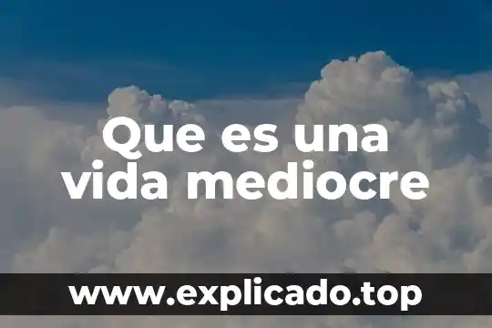 Qué es una noción de modelos 3 Que es una vida mediocre