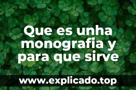 Qué es y para qué sirve la monografía 4 Que es unha monografia y para que sirve