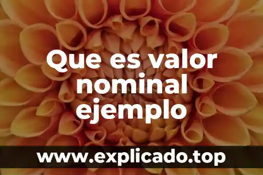 Que es el valor en la empresa 5 Que es valor nominal ejemplo