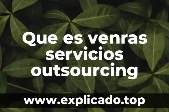 Outsourcing que es en economía 4 Que es venras servicios outsourcing