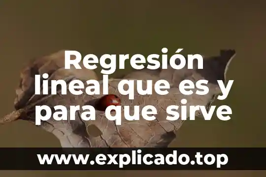 Que es regresión lineal en estadistica 6 Regresión lineal que es y para que sirve