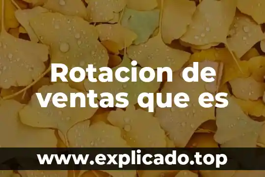 Que es una asesoria en ventas 5 Rotacion de ventas que es