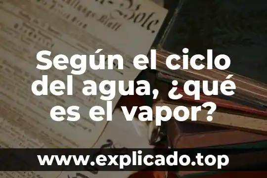 Según el ciclo del agua, ¿qué es el vapor?