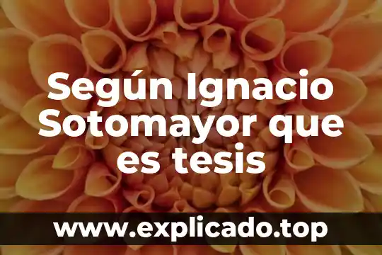 Que es el constructivismo segun paoulow 6 Según Ignacio Sotomayor que es tesis