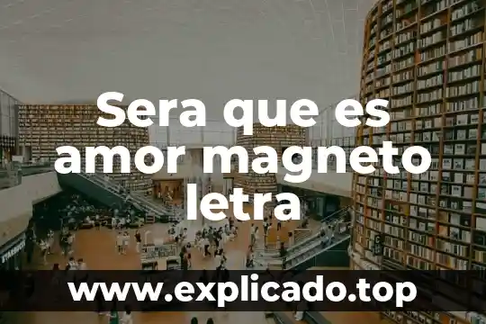Letra que es especial para un trabajo en apa 5 Sera que es amor magneto letra