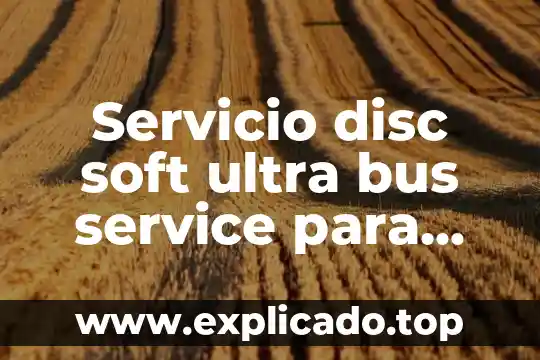 Que es el servicio becario 3 Servicio disc soft ultra bus service para que es