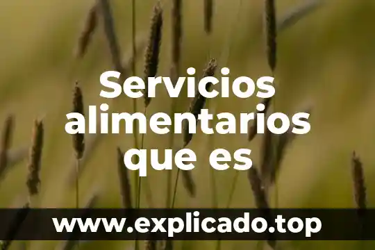 Servicios alimentarios que es