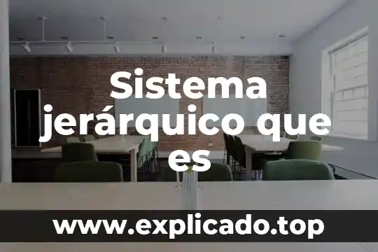 El sistema internacional de unidades que es 8 Sistema jerárquico que es