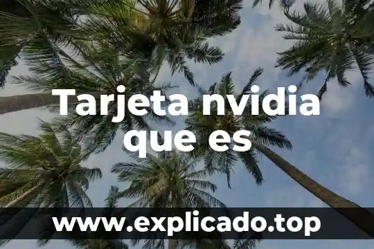 Que es una tarjeta por promoci贸n 3 Tarjeta nvidia que es