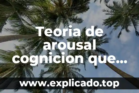 Que es un proceso de cognicion 3 Teoria de arousal cognicion que es