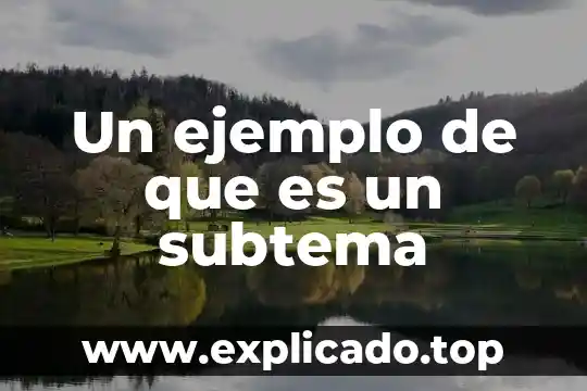 Un ejemplo de que es un subtema