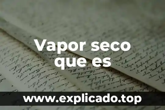 Vapor seco que es