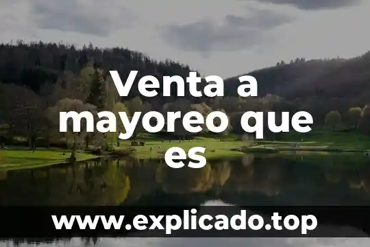 Que es venta en piso 6 Venta a mayoreo que es